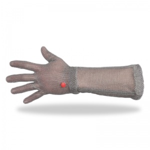 Manulatex Wilco Long Cuff Steel Chainmail Glove with Spring Wristband